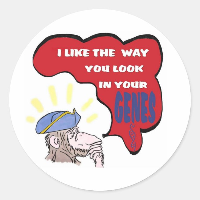 Sticker Rond Revolutionary thinking monkey (Devant)