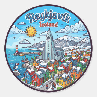 Sticker Rond Reykjavík Islande