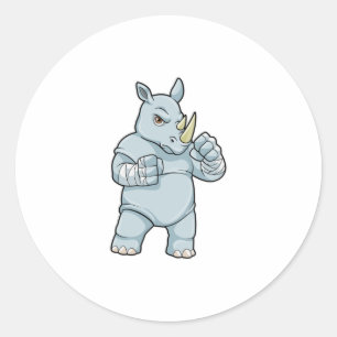 Sticker Rond Rhino en boîte à Boxer