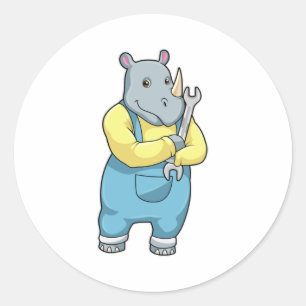 Sticker Rond Rhino en mécanique avec clé