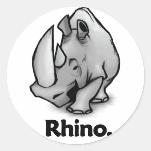 Sticker Rond Rhino Rhino Rhino.