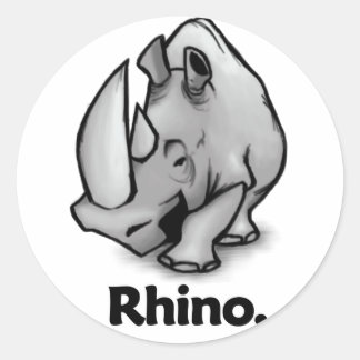 Sticker Rond Rhino Rhino Rhino.