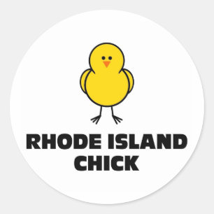 Sticker Rond Rhode Island Chick