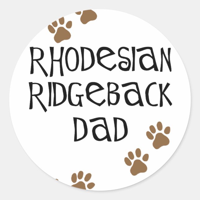 Sticker Rond Rhodesian Ridgeback Papa (Devant)