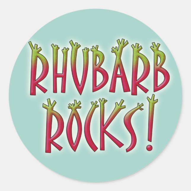 Sticker Rond Rhubarb Rocks (Devant)