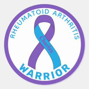Sticker Rond Rhumatoïde Arthrite guerrier Ruban blanc classique