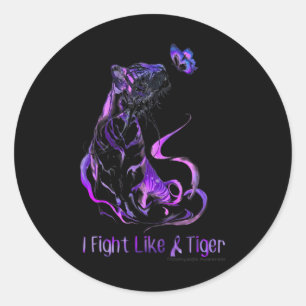 Sticker Rond Ribbon de guerrier de sensibilisation Je lutte com