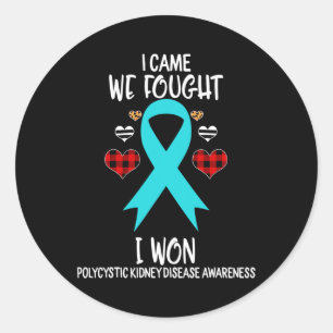 Sticker Rond Ribbon de sensibilisation aux maladies du rein Je 