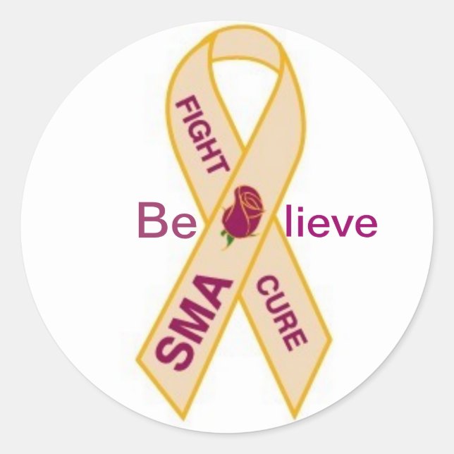 STICKER ROND RIBBON DE SENSIBILISATION SMA (Devant)
