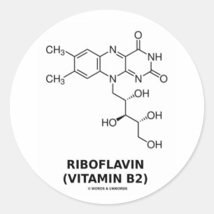 Sticker Rond Riboflavine (vitamine B2) Molécule chimique
