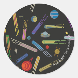 Sticker Rond RICK ET MORTY™ Motif de la comète spatiale