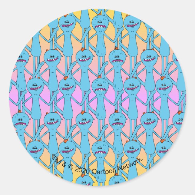 Sticker Rond RICK ET MORTY™ | Rainbow M. Meeseeks Motif (Devant)
