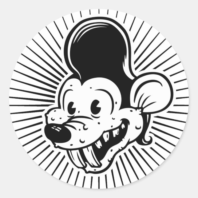 Sticker Rond Ricky Rodent (Devant)