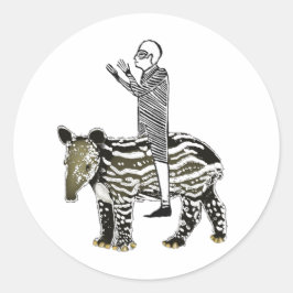 Sticker Rond Ride em' tapir