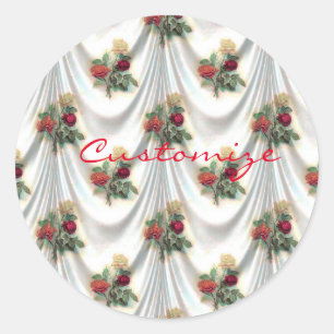 Sticker Rond Rideau de rose rouge Thunder_Cove
