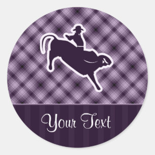 Sticker Rond Rider au taureau pourpre