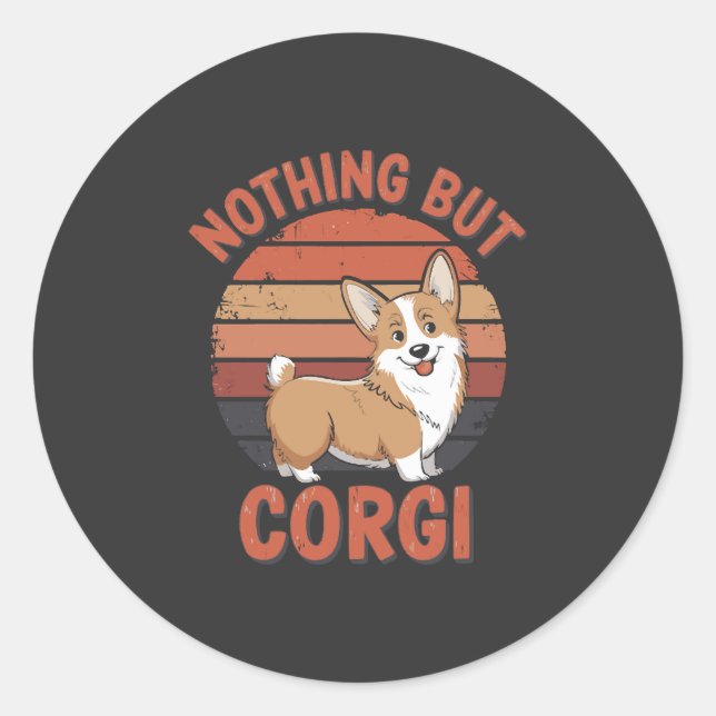 Sticker Rond Rien que des Corgi (Devant)