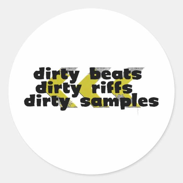 Sticker Rond Riffs Sale, Beats Sale, Échantillons Sale (Devant)