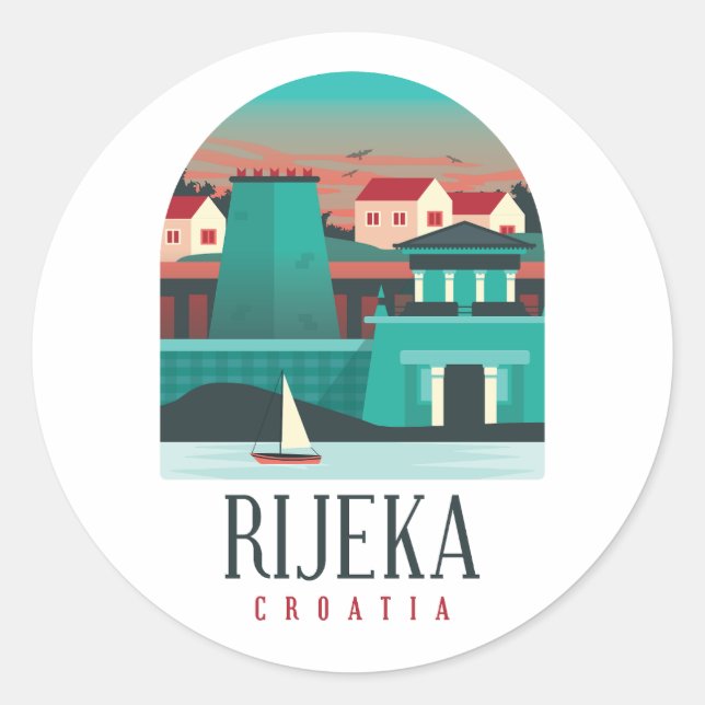 Sticker Rond Rijeka Croatie (Devant)