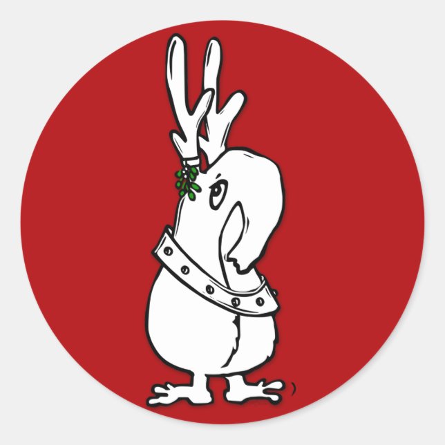 Sticker Rond Rindeer, Pour La Scellation De Vos Enveloppes. (Devant)