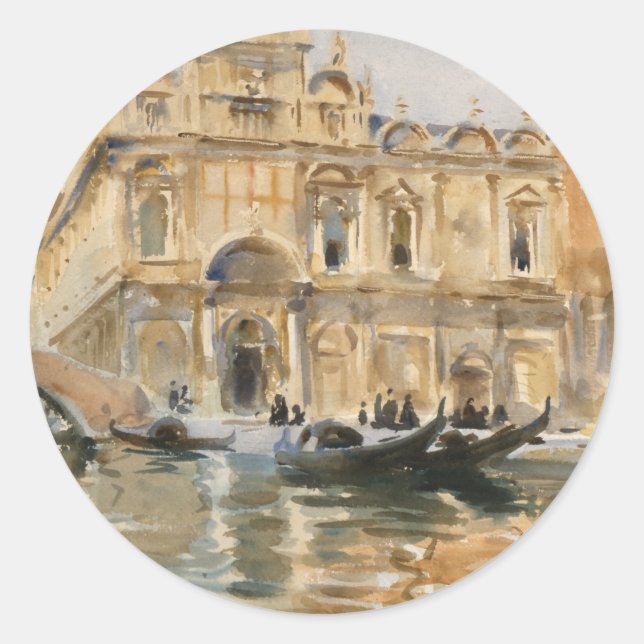 Sticker Rond Rio dei Mendicanti, Venise par John Singer Sargent (Devant)