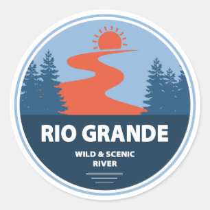 Sticker Rond Rio Grande Rivière sauvage et Pittoresque