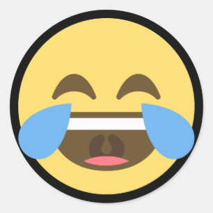 Sticker Rond Rire et cri Emoji
