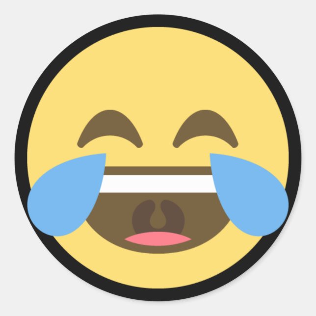 Sticker Rond Rire et pleurer Emoji (Devant)