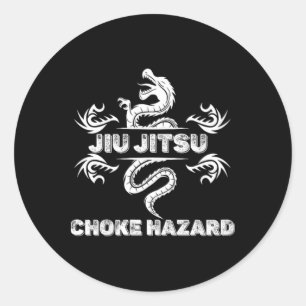 Sticker Rond Risque d'étranglement au Jiu Jitsu Karaté Boxe Mua