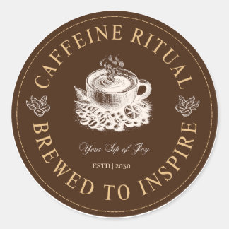 Sticker Rond Rituel de caféine Tasse de café infusé pour inspir