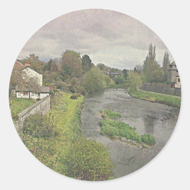 Sticker Rond River Hafren à Newtown, Powys (Devant)