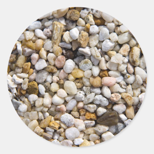 Sticker Rond River Pebbles Rocks en Brown, gris et blanc (Devant)