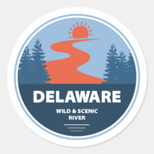 Sticker Rond Rivière Pittoresque Et Sauvage Du Delaware