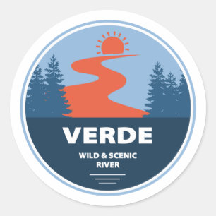 Sticker Rond Rivière Pittoresque et sauvage Verde Arizona