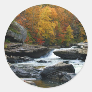 Sticker Rond Rivière Virginie-Occidentale à l'automne