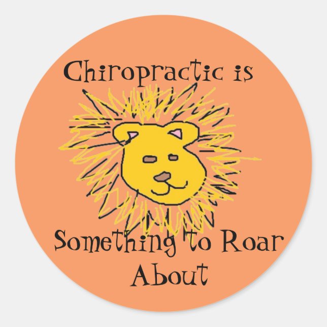 Sticker Rond Roar sur la chiropratique (Devant)