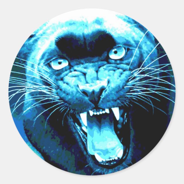 Sticker Rond Roaring Jaguar (Devant)