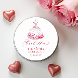 Sticker Rond Robe de Jardin de Fête de Fiançailles Cœurs de la