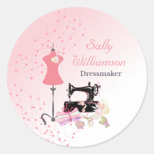 Sticker Rond Robe de mariée Altérations Pink Business