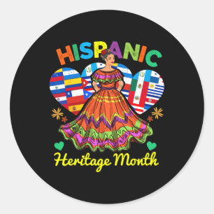 Sticker Rond Robe du Mois du patrimoine hispanique inspirée Dan