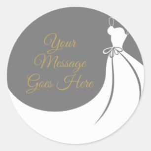 Sticker Rond Robe élégante grise et blanche pour la douche de m