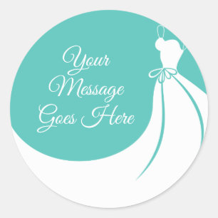 Sticker Rond Robe élégante saphir pour Baby Shower de mariage