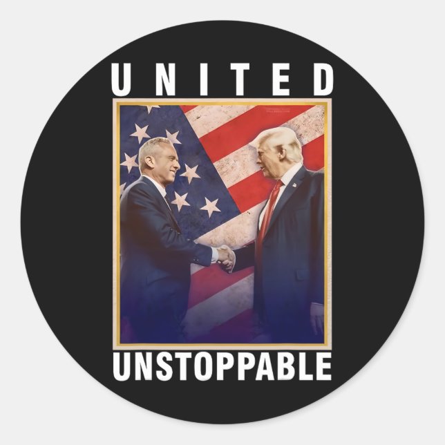 Sticker Rond Robert F Kennedy Jr Trump United Instoppable (Devant)