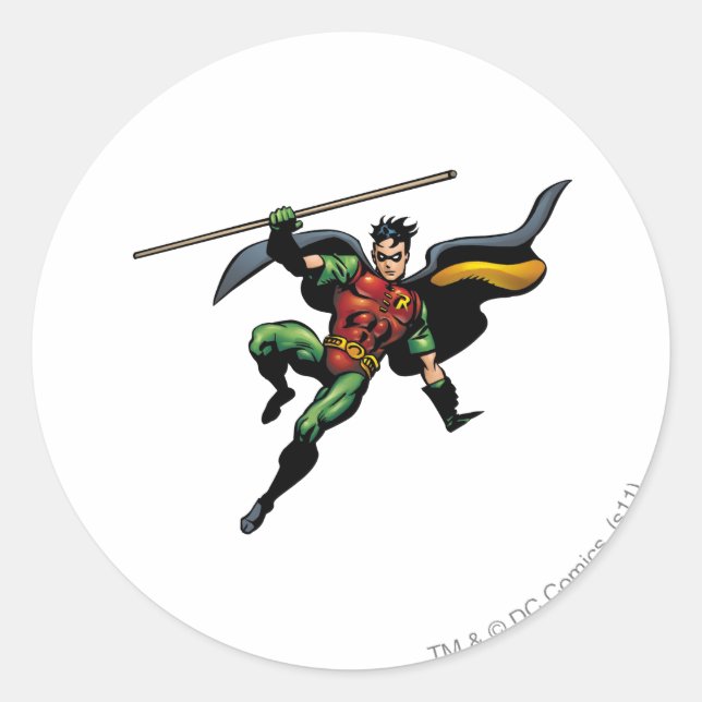 Sticker Rond Robin avec le personnel (Devant)