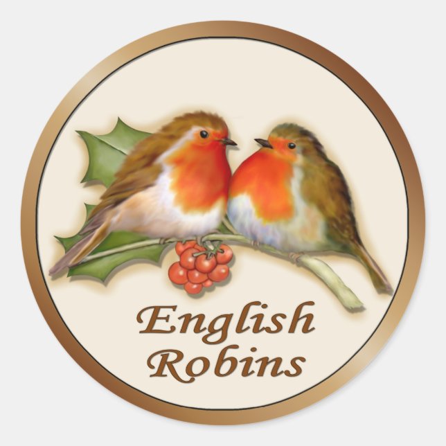 Sticker Rond Robins anglais (Devant)