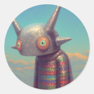 Sticker Rond Robot