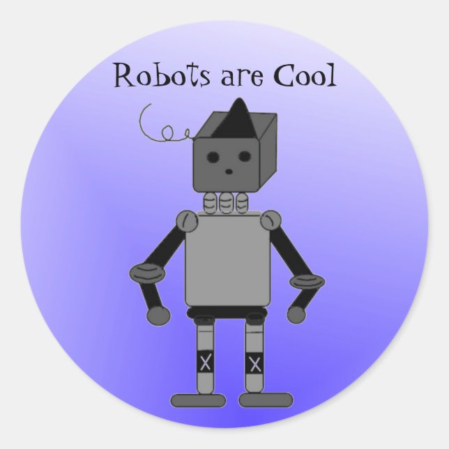 Sticker Rond Robot avec citation (Devant)