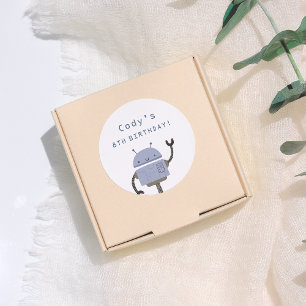 Sticker Rond Robot Blue Anniversaire