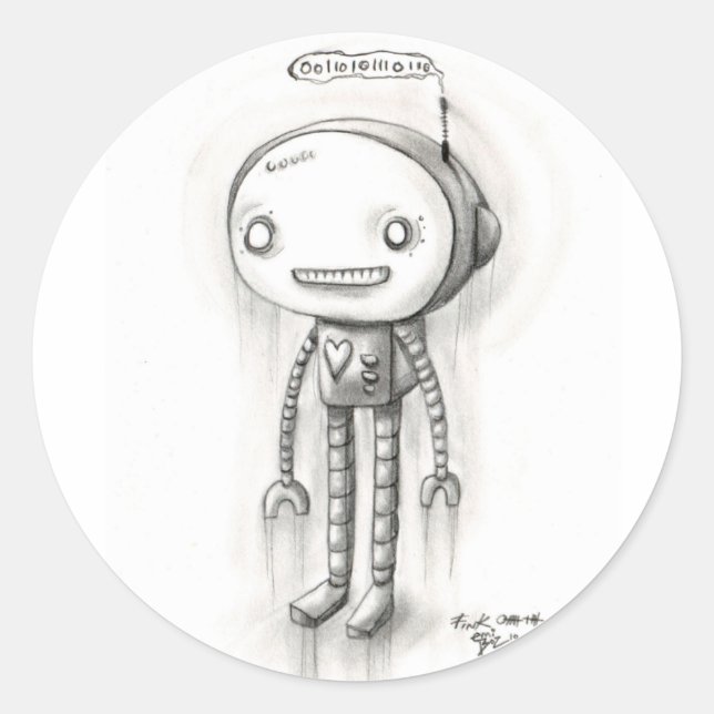 Sticker Rond Robot Boy (Devant)