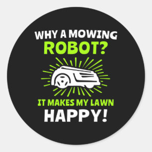 Sticker Rond Robot de tondeuse à gazon tondeuse à gazon
